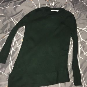 Harper Lane - dark green cable knit sweater